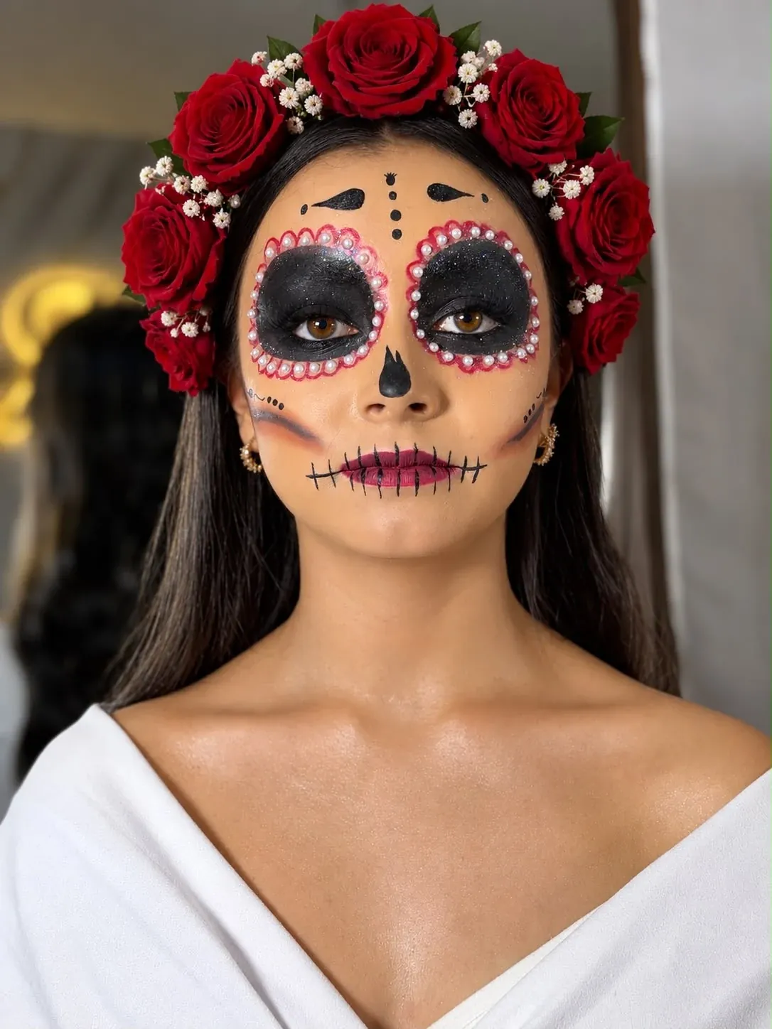 Maquillaje de Catrina para Halloween y Día de Muertos en La Ceja, Antioquia